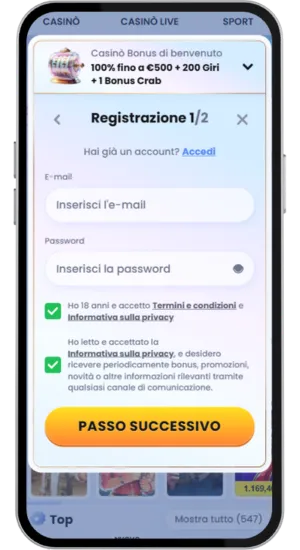 Completa la registrazione richiesta